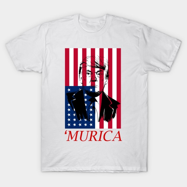 Donald Trump Murica 4th of July Patriotic American Party USA T-Shirt by Adolphred